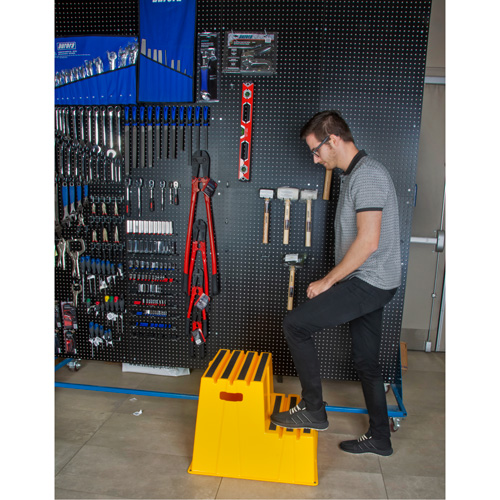 Industrial Step Stool, 2 Steps, 26" x 22-7/16" x 19-11/16" High Fastek