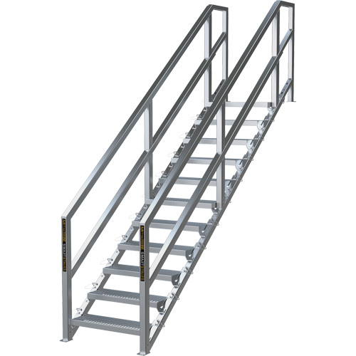 SmartStairs 11-16 Steps Modular Construction Stair System, 120" H Fastek