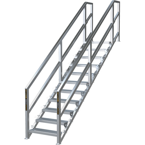 SmartStairs 11-16 Steps Modular Construction Stair System, 120" H Fastek
