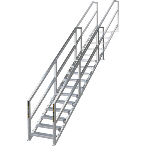 SmartStairs 11-16 Steps Modular Construction Stair System, 120" H Fastek