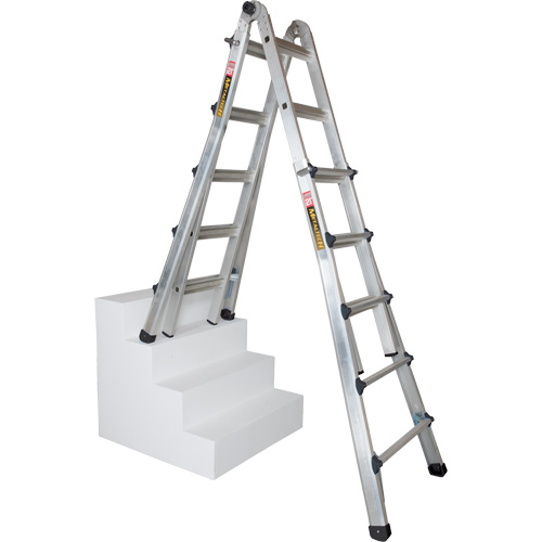 Telescoping Multi-Position Ladder, Aluminum, 300 lbs., CSA Grade 1A Fastek