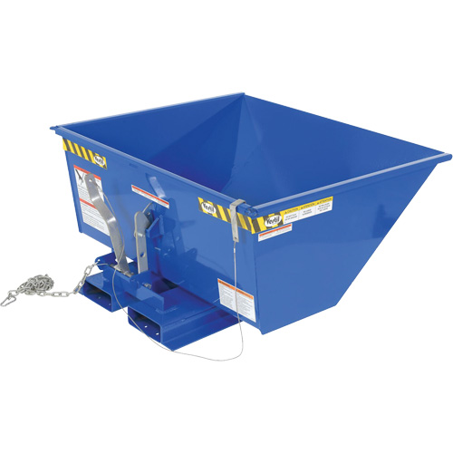 Low Profile D-Style Self Dumping Hopper, Steel, 1/2 cu.yd., Blue Fastek