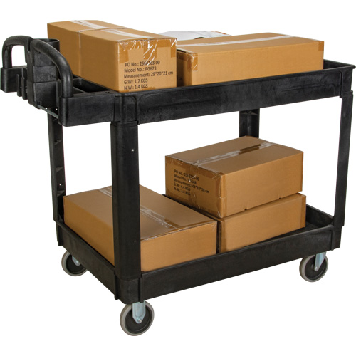Utility Cart, 2 Tiers, 25-5/8" x 33-1/2" x 43-3/4", 550 lbs. Capacity Fastek