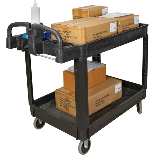 Utility Cart, 2 Tiers, 25-5/8" x 33-1/2" x 43-3/4", 550 lbs. Capacity Fastek