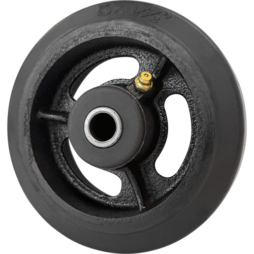 Mold-On Rubber Wheel, 5'' (127 mm) Dia. x 1-1/2" (38 mm) W, 400 lbs. (181 kg.) Capacity Fastek