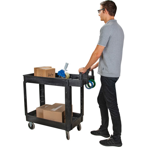 Chariot utilitaire, 2 tiers, 17-1/8" x 33-1/2" x 37-5/8", Capacit&eacute; 550 lb Fastek