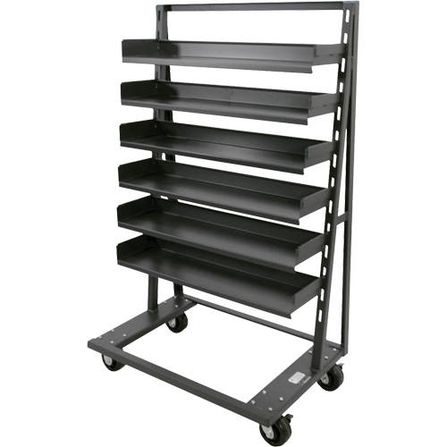 Single-Sided Heavy Duty A-Frame Cart with 6 Trays, 38" x 25" x 63", 2500 lbs. Capacity Fastek