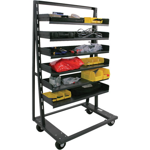 Single-Sided Heavy Duty A-Frame Cart with 6 Trays, 38" x 25" x 63", 2500 lbs. Capacity Fastek