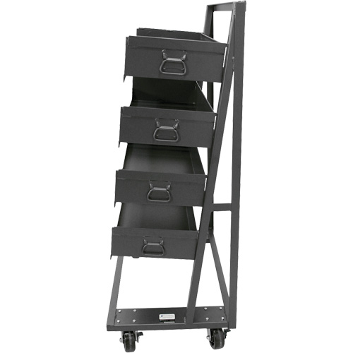 Single-Sided Heavy Duty A-Frame Cart with 4 Large Trays, 38" x 25" x 63", 2500 lbs. Capacity Fastek