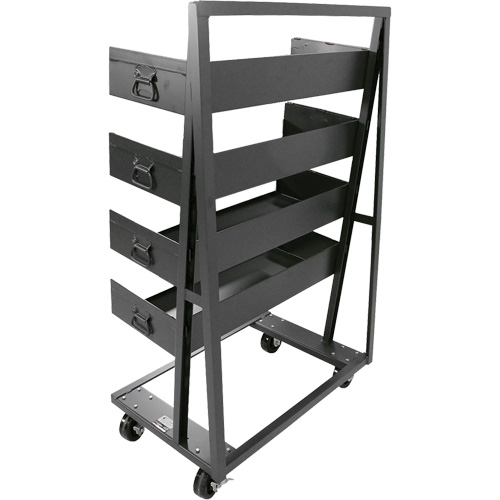 Single-Sided Heavy Duty A-Frame Cart with 4 Large Trays, 38" x 25" x 63", 2500 lbs. Capacity Fastek