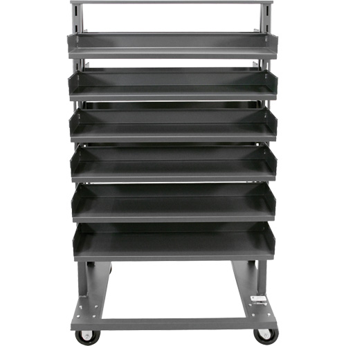 Double-Sided Heavy Duty A-Frame Cart with 12 Trays, 38" x 30" x 63", 2500 lbs. Capacity Fastek