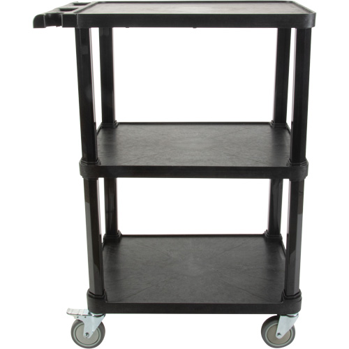 Utility Cart with Flat Shelf, 3 Tiers, 18-1/8" x 37-3/8" x 27-3/4", 330 lbs. Capacity Fastek