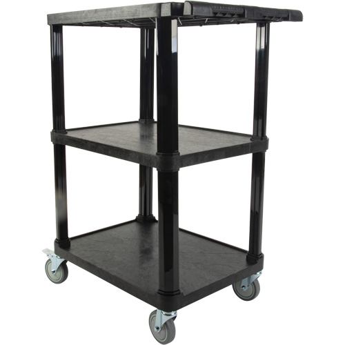Utility Cart with Flat Shelf, 3 Tiers, 18-1/8" x 37-3/8" x 27-3/4", 330 lbs. Capacity Fastek