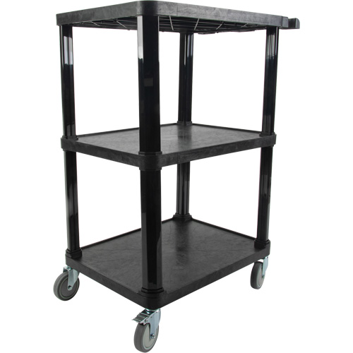 Utility Cart with Flat Shelf, 3 Tiers, 18-1/8" x 37-3/8" x 27-3/4", 330 lbs. Capacity Fastek