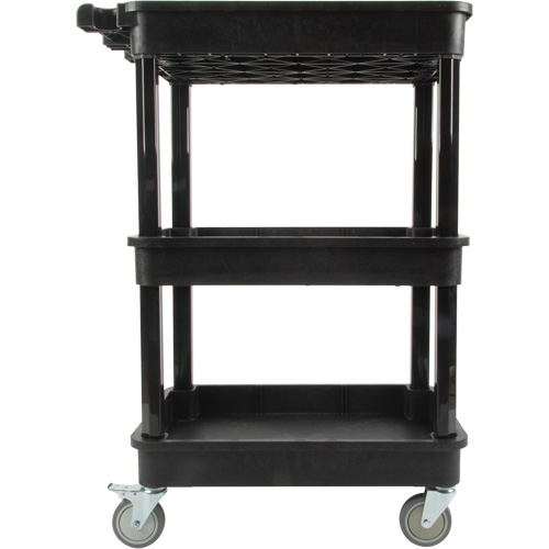 Utility Cart with Deep Lip Shelf, 3 Tiers, 19" x 39-1/2" x 28-1/4", 330 lbs. Capacity Fastek