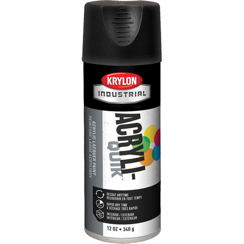 Industrial Acryli-Quik Lacquer, Black, Ultra-Flat, 12 oz., Aerosol Can Fastek