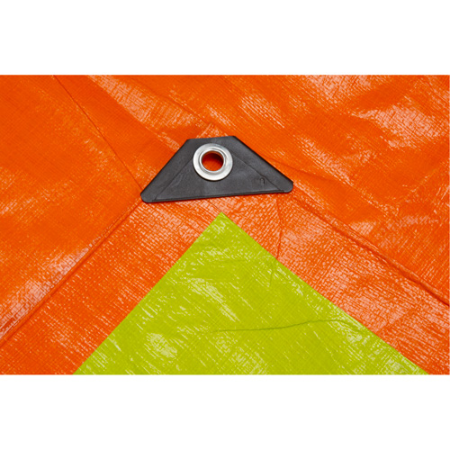 High-Visibility Heavy-Duty Woven Tarp, Polyethylene, Green/Orange, 16' x 20' x 12 mils Fastek