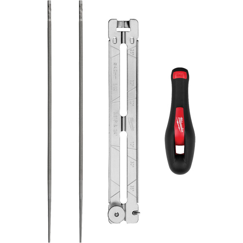 Ensemble pour affûtage de chaîne de scie de 5/32” de 4 morceaux Fastek