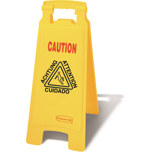 Wet Floor Safety Signs, Quadrilingual with Pictogram Fastek