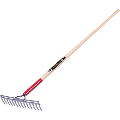 Pro Double Back Level Rake, Ashwood Handle, 13-3/4" W, Tempered Steel Blade, 14 Tines Fastek