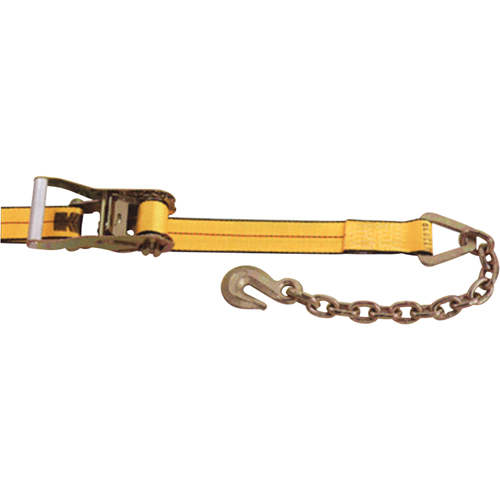 Ratchet Straps, Chain Anchor, 2" W x 30' L, 3335 lbs. (1513 kg) Working Load Limit Fastek