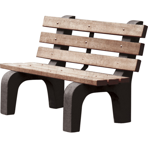 Park Benches, Recycled Plastic, 48" L x 25" W x 31" H, Brown Fastek