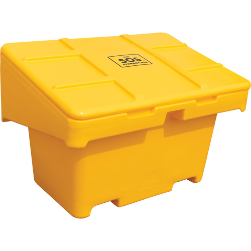Salt Sand Container SOS, With Hasp, 42" x 29" x 30", 11 cu. Ft., Yellow Fastek