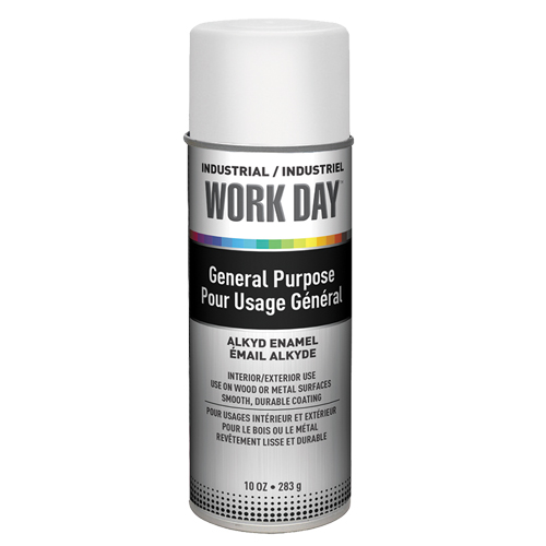 Industrial Work Day Paint, White, Gloss, 10 oz., Aerosol Can Fastek