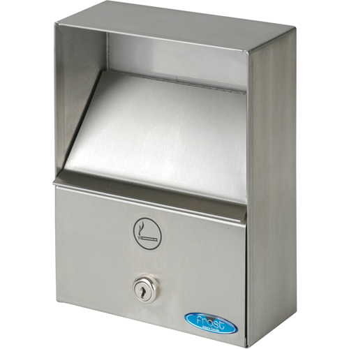 Smoking Receptacles, Wall-Mount, Stainless Steel, 1 Litres Capacity, 9" Height Fastek