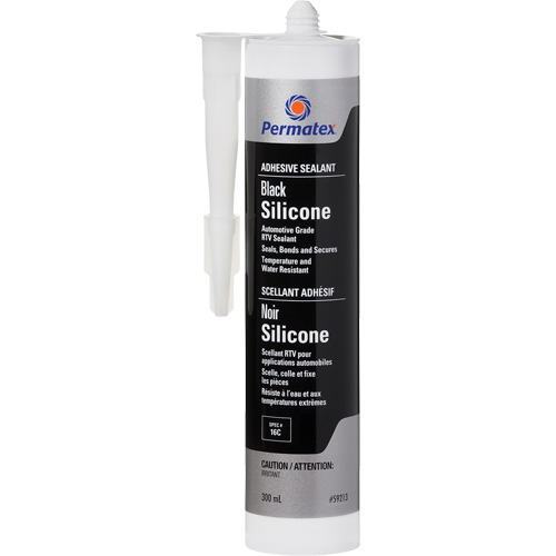 RTV Adhesive Sealant, 300 ml, Cartridge, Black Fastek