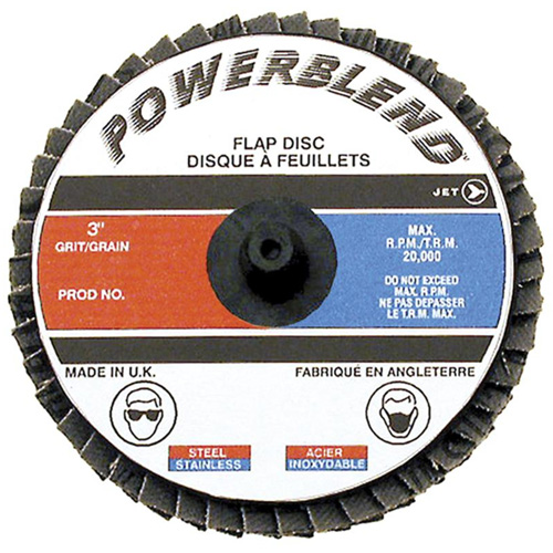 POWERBLEND Roll-on Flap Disc, 2" x Type R, Z120 Grit, Zirconia Alumina Fastek