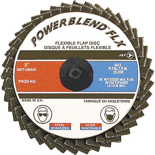 Powerblend FLX Roll-On Flap Disc, 3" x 120 Grit, Zirconia Alumina Fastek