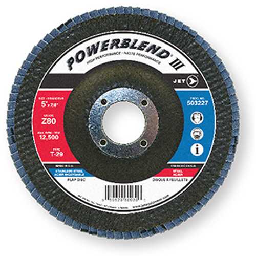 PowerBlend Flap Disc, 7" x 7/8", Type 29, Z120 Grit, Zirconia Alumina Fastek