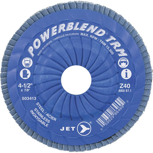 POWERBLEND TRM Trimmable Flap Disc, 5" x 7/8", Type 29, Z60 Grit, Zirconia Alumina Fastek