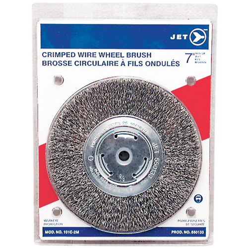 Crimped Wire Wheel, 7" Dia., 0.014" Fill, 1/2" - 2" Arbor Fastek