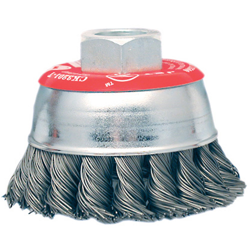 High-Performance Knot Twisted Cup Brush, 3" Dia. x 10mm x 1.25" Arbor Fastek