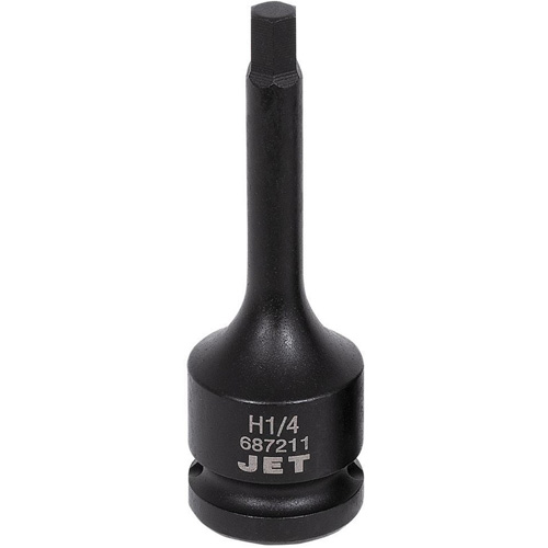 Impact Bit Socket, Hex, 1/4" x 3" L, 1/2" Drive Fastek