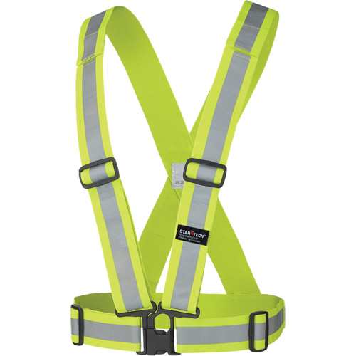 5592 Elastic Safety Harness, High Visibility Lime-Yellow, Silver Reflective Colour, One Size Fastek