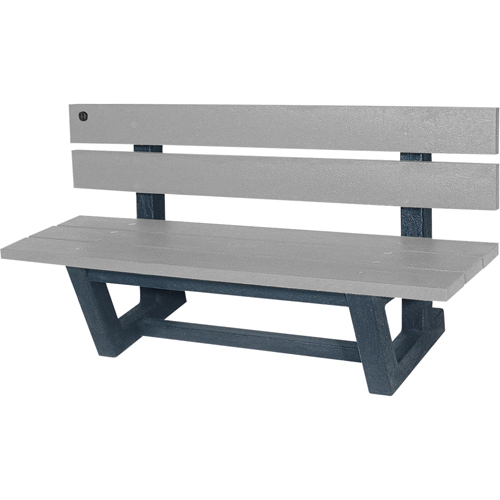 Outdoor Park Benches, Recycled Plastic, 72" L x 23-3/16" W x 29-13/16" H, Grey Fastek