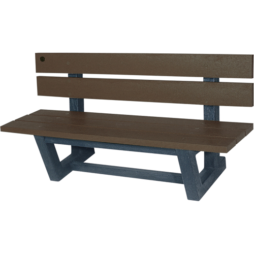 Outdoor Park Benches, Recycled Plastic, 60" L x 22-13/16" W x 29-13/16" H, Umber Fastek