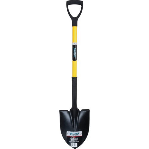 Round Point Shovels, Tempered Steel Blade, Fibreglass, D-Grip Handle Fastek