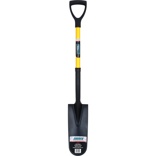 Drain Spade Shovels, Tempered Steel, 16" x 6" Blade, 28-1/2" L, D-Grip Handle Fastek