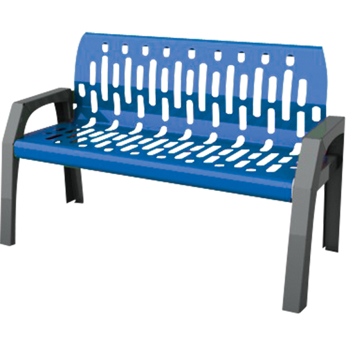 Stream Benches, Steel, 48" L x 25" W x 34" H, Blue Fastek
