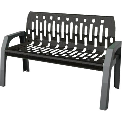 Stream Benches, Steel, 48" L x 25" W x 34" H, Black Fastek