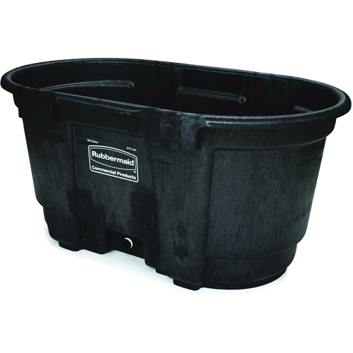 Stock Tank, 31" D x 53" W x 25-1/8" H, 800 lbs. Capacity, Black Fastek