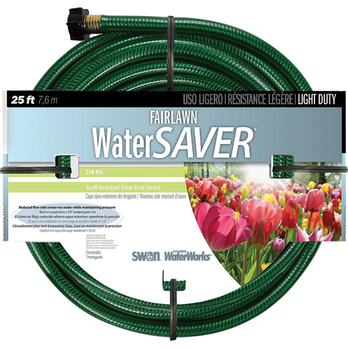 Fairlawn Watersaver Light Duty Garden Hoses, Nylon, 1/2" dia. x 25' Fastek