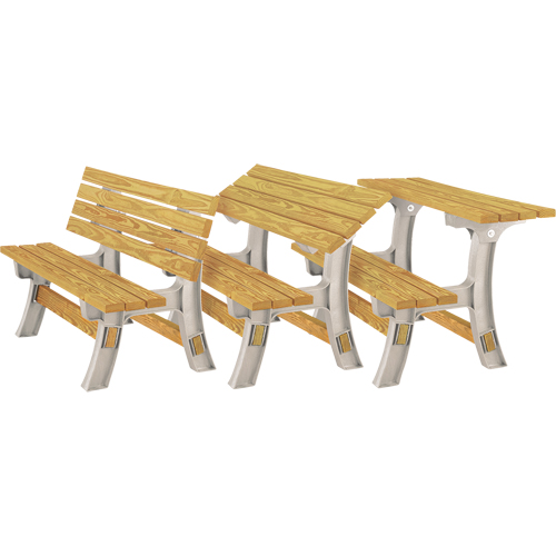 Basics&reg; Flip Top Park Bench / Table, Plastic, 96" L x 26" W x 34" H, Sand Fastek
