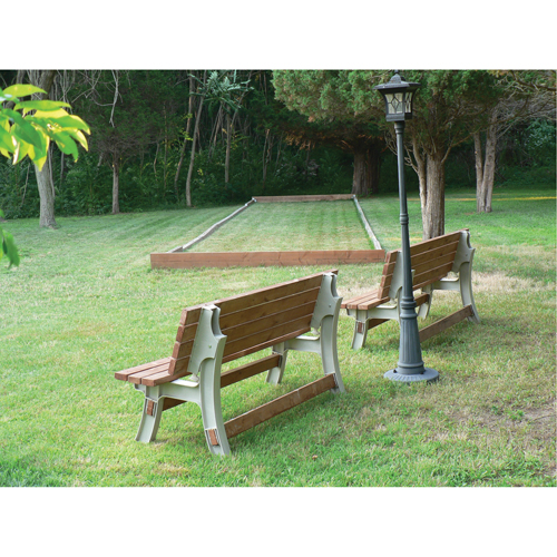 Basics&reg; Flip Top Park Bench / Table, Plastic, 96" L x 26" W x 34" H, Sand Fastek