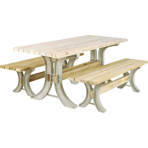 2x4 Basics&reg; Picnic Table & Benches Kit, 8' L x 30" W, Sand Fastek