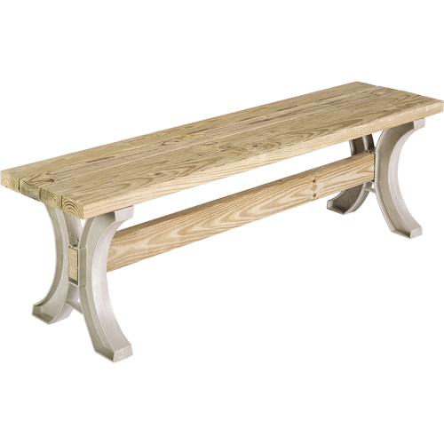 Basics&reg; Picnic Table Bench, Plastic, 96" L x 15" W x 17" H, Sand Fastek